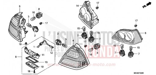 FEUX COMBINES ARRIERE (GL18009/A) GL1800A de 2010